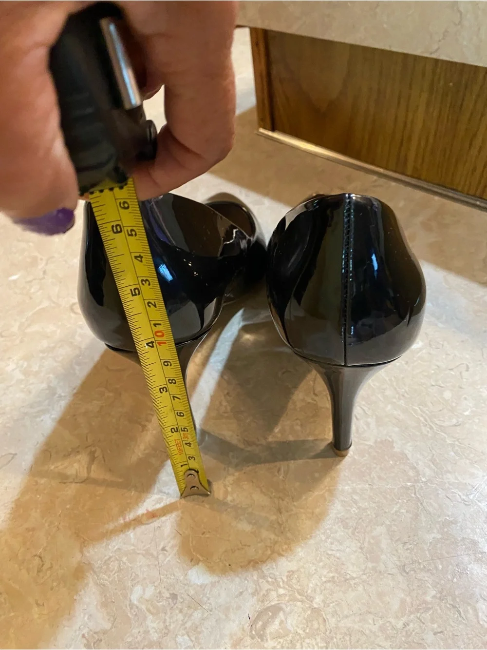 Kelly & Katie Black Patent Pointed Pumps